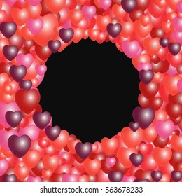 Love background with hearts.  Vector illustration. 