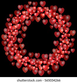 Love background with hearts.  Vector illustration. 