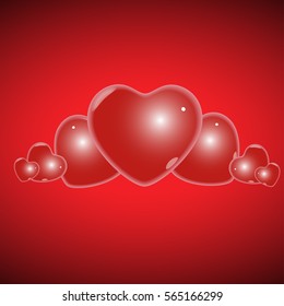 Love background with hearts.  Vector illustration. 
