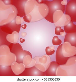 Love background with hearts. Vector illustration. 