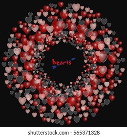 Love background with hearts. Vector illustration. 