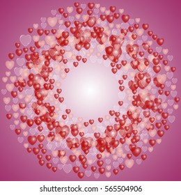Love background with hearts. Vector illustration. 