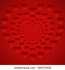 Love background with hearts. Vector illustration. 