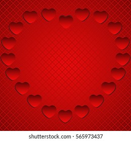 Love background with hearts. Vector illustration. 