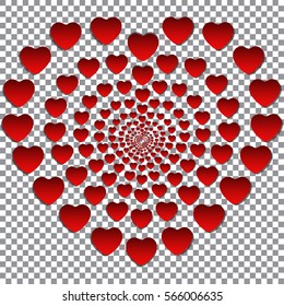 Love background with hearts. Vector illustration.  