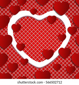 Love background with hearts. Vector illustration.