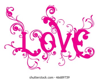 love background with lovely swirl