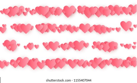      Love Background with Paper Hearts. 