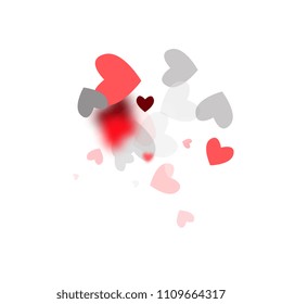  Love Background with Red and Pink Hearts. Illustration with Love Heart for your Design. Wedding Background for Greeting Card, Invitation or Banner.

 Vector illustration.