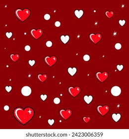 love background and sparkle star romantic valentines day vector illustration