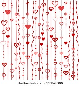 Love background with stylized hearts