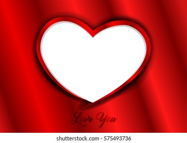 Love background or Valentines day card with heart. Vector design