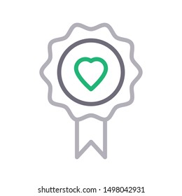 love badge colour line vector icon