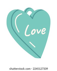 Love Badge Element für Halskette flaches Symbol. Vektorgrafik