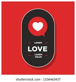 Love Badge with Heart Icon Illustration
