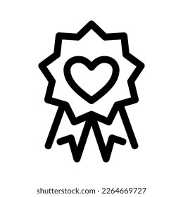 icono de la insignia de amor o logotipo símbolo de signo aislado ilustración vectorial - iconos vectoriales de estilo negro de alta calidad
