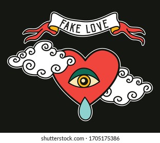 Vektorillustration von Love-Badillustrationen mit Cloud-Ornament-Design