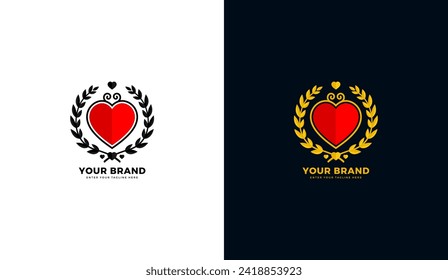 Love badge logo, vintage frame design, retro vector illustration