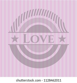 Love badge with pink background