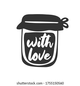 Con amor. Badges, etiquetas y elementos de logotipo, símbolos retro para la panadería, club de cocina, cafetería o cocina casera. emblema del vector