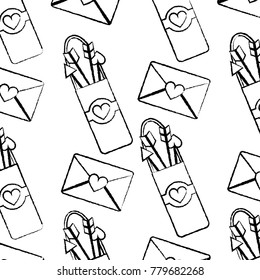love bag bow arrow and message romance pattern