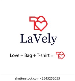 Love + Bag + T shirt logo combination logo design concept vector file.