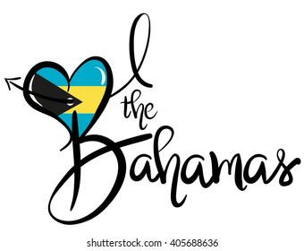 I Love the Bahamas - Vector Graphic