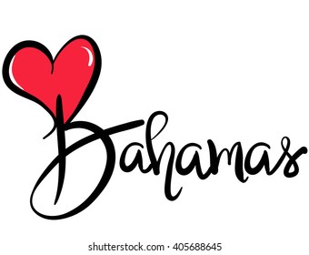 I Love the Bahamas - Vector Graphic