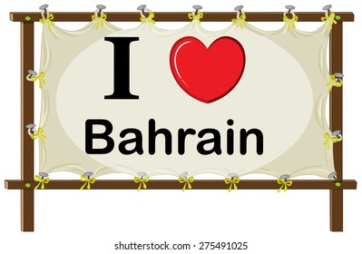 I love Bahrain sign in wooden frame
