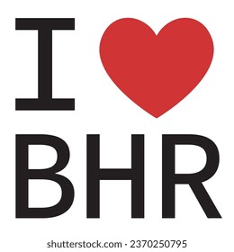Amo el vector de tipografía de Bahréin