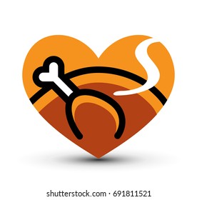 Love for baked chicken logo