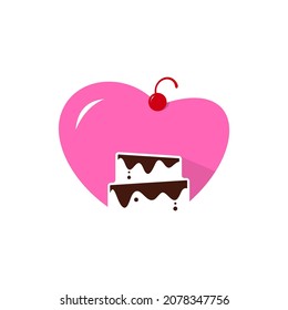 Love Bakery logo design vector template. Bakery logo concept