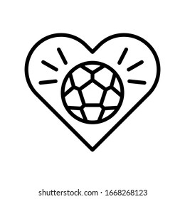 Love, ball, football icon. Simple line, outline vector elements of soccer for ui and ux, website or mobile application