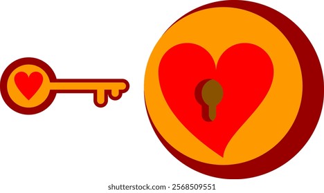 Love ball key vector icon