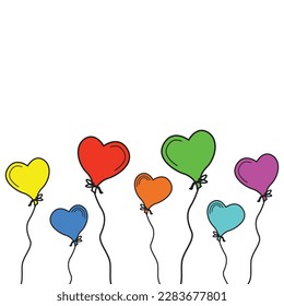 Love balloon background, for romantic cards, invitations.