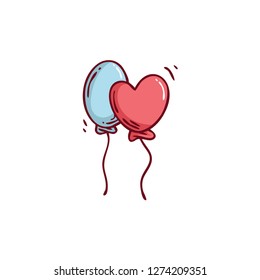 Love balloon concept line icon. Simple element illustration. Love balloon outline symbol design. Can be used for web and mobile UI/UX. Modern vector style.