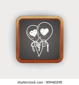 love balloon doodle