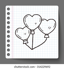 love balloon doodle