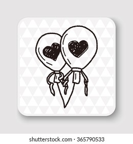 love balloon doodle