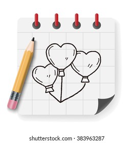 love balloon doodle