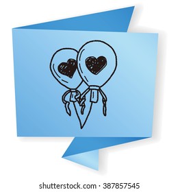 love balloon doodle