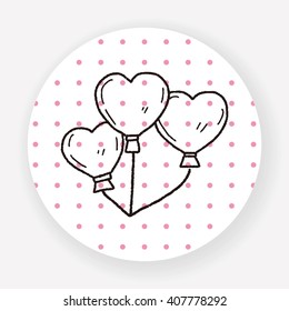 love balloon doodle