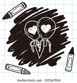 love balloon doodle