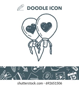 love balloon doodle