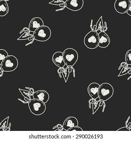 love balloon doodle seamless pattern background