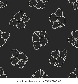 love balloon doodle seamless pattern background