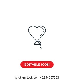 love balloon editable stroke icon, special valentine's icon