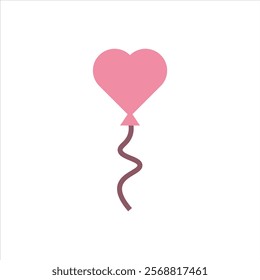 Love balloon flat icon vector illustration, isolated on white background. 