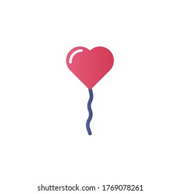 love balloon icon flat design vector illustration full color. isolated on white background