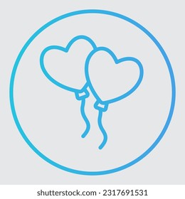 Icono de globo de amor en estilo gradiente, uso para presentación de aplicación móvil del sitio web